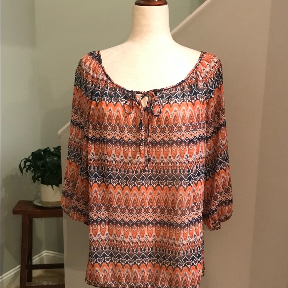 MAX STUDIO Women’s “Boho” Peasant Top Blouse Size Medium